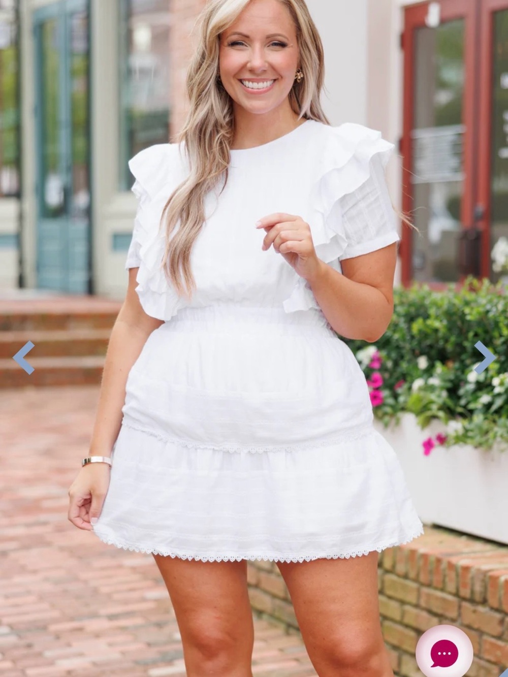 LoveShackFancy White Ruffle Short Dress